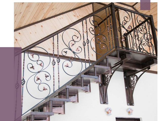 Кованые лестницы в Черногорске от 79615 руб. под ключ