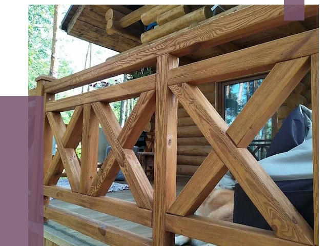 Деревянные перила под ключ в Черногорске от 7655 руб. 