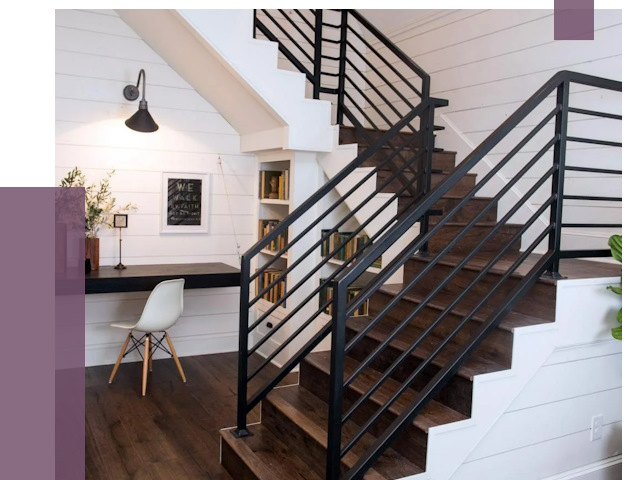 Перила для лестницы в доме в Черногорске от 7400 руб. — ПРОЛЁТ-Чрн