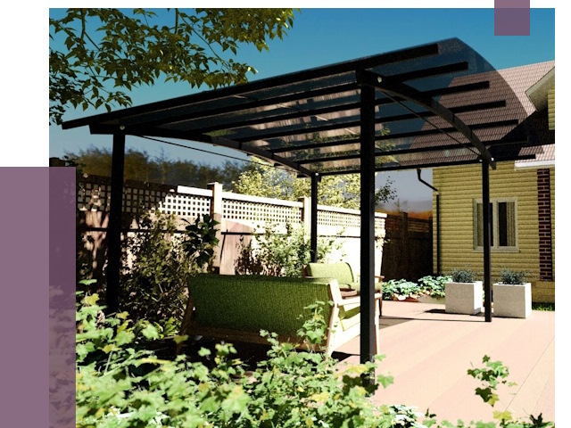 Навесы для террасы в Черногорске от 13014 руб. под ключ | ПРОЛЁТ-Чрн