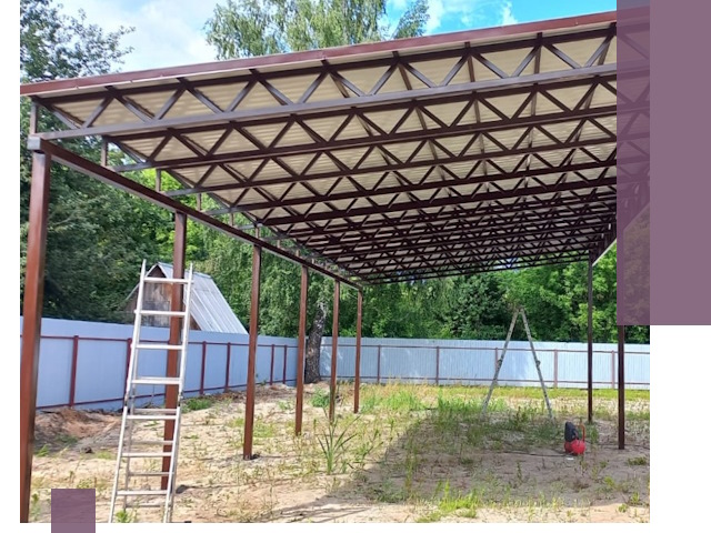 Односкатные навесы под ключ в Черногорске — изготовление и монтаж