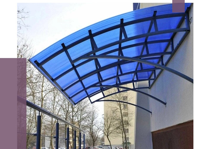 Козырьки из поликарбоната в Черногорске от 4287 руб. под ключ | ПРОЛЁТ-Чрн