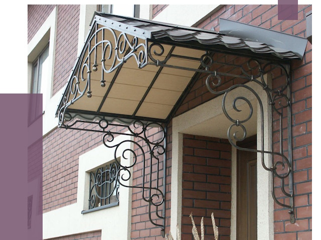 Двускатные козырьки в Черногорске под ключ от 12759 руб.