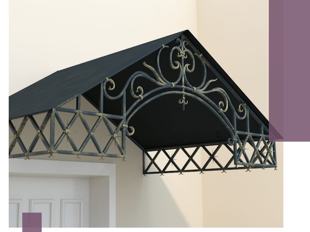 Двускатные металлические козырьки под ключ в Черногорске